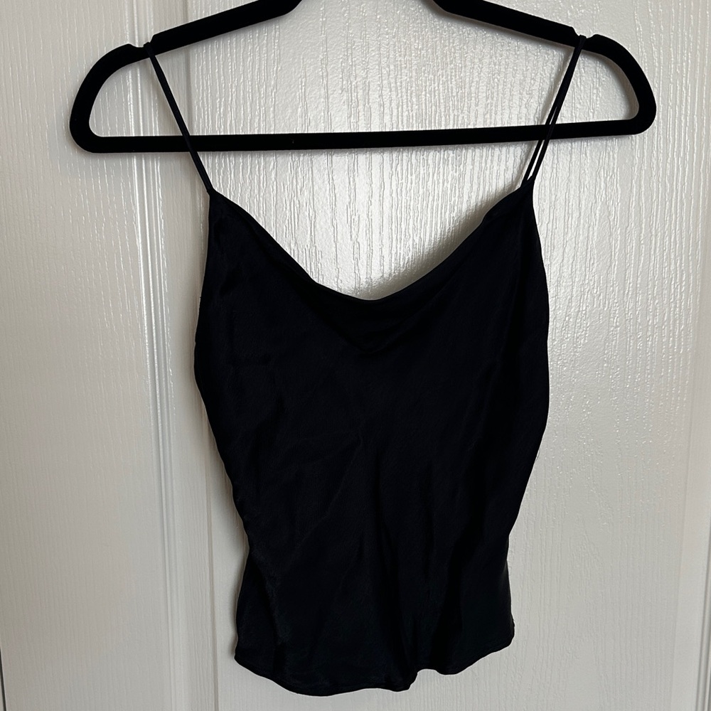 Zara Black Cowl-Neck Spaghetti-Strap Camisole